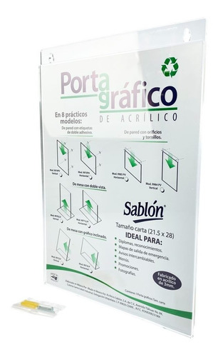 2 Pack Portagráfico Vertical Tamaño Carta Con Adhesivo 