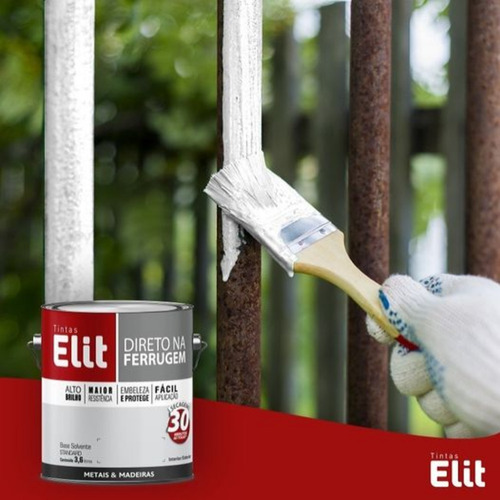 Imagem 3 de 4 de Tinta Esmalte Sintético Elit Aplicação Direto No Ferro 3,6l