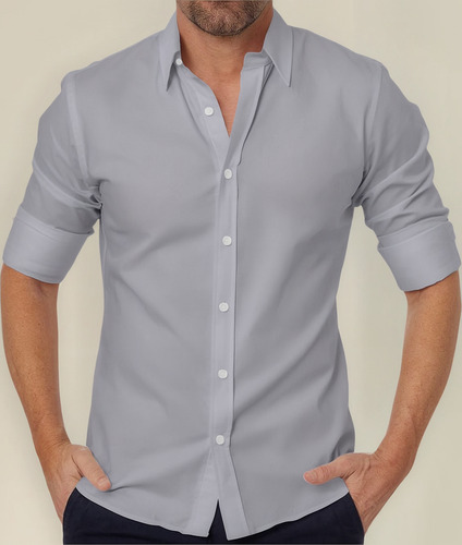 Camisa De Manga Larga Holgada A Rayas Con Botones De Solapa