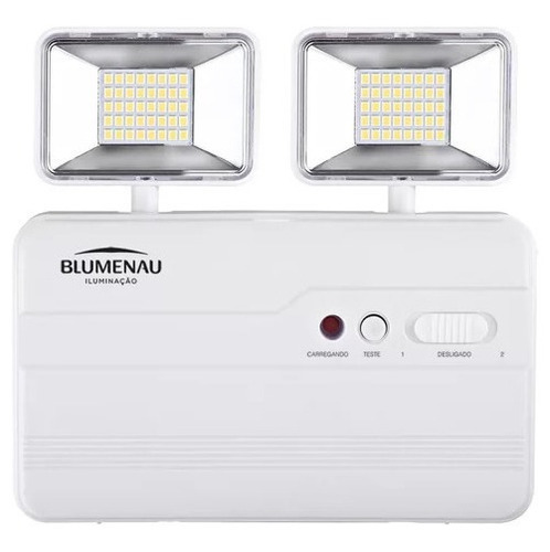 Kit 5 Luminária Emergência Bloco Autônomo 2 Faróis 2200lm Cor Branco 110V/220V