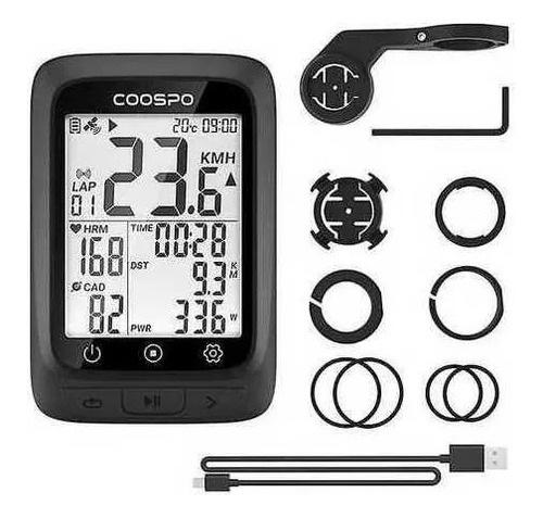 Ciclocomputador Gps Coospo Bc107 + 2 Soportes + 2 Satélites 