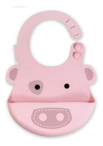 Babador Em Silicone Porquinho Rosa - Marcus & Marcus