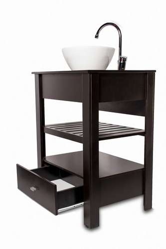 Imagen 7 de 10 de Vanitory 100% Laqueado Marron Oscuro 60cm (mueble Solo)