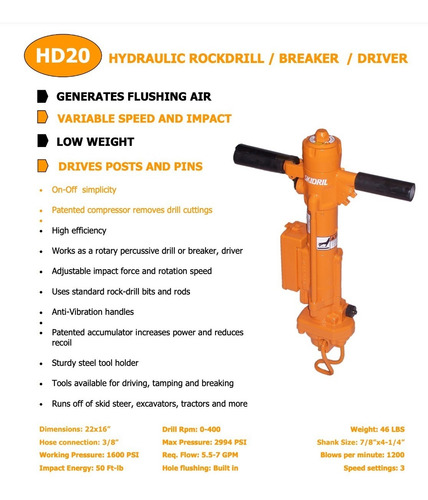 Skidrill Clavadora De Postes Hidraulico Completo