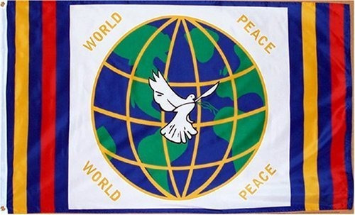 Bandera De La Paz Mundial 3 Pies Por 5 Pies De Poliéster (nu