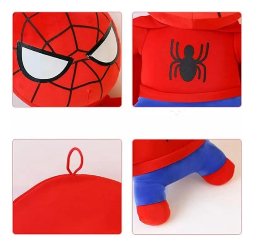 2pc Peluche Hombre Araña Spiderman Con Capucha Avengers 35cm