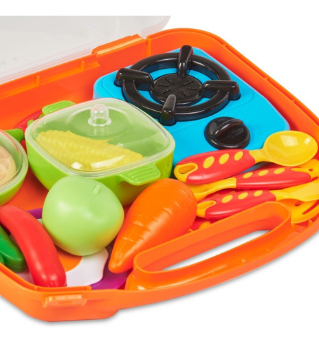 Imagen 4 de 6 de Cocina Juguete Alimentos Chef Comida Niño Niña 19 Piezas Set