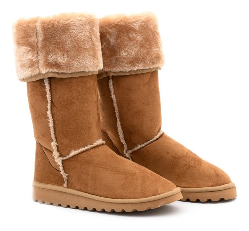 Imagen 1 de 6 de Bota Corderito Pantubota Gamuza Livianas Invierno Mujer