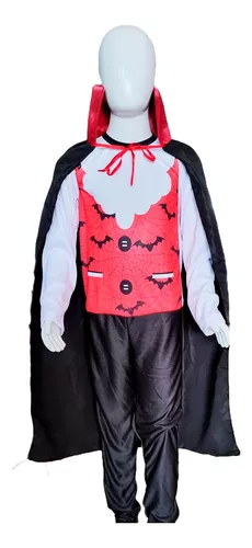 Fantasia Drácula Vampiro Halloween Infantil Roupa + Capa Top - 7