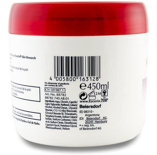 Crema hidratante para cuerpo Eucerin pH5 Crema Intensiva en pote de 450mL/457g