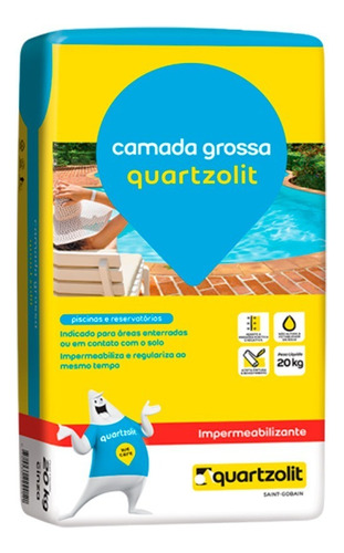 Massa Impermeavel Tecplus Camada Grossa Saco 20 Kg Cor Cinza