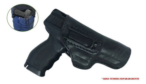 Coldre Couro Curto G22 G2 Destro Preto Interno