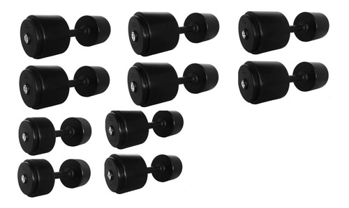 Kit Suporte Com Dumbell Monobloco Injetado 12 A 30 Kg - Par