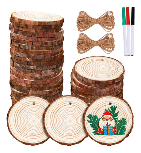 Max Fun Juego De 30 Piezas De Madera Natural De 2 A 2.8 PuLG