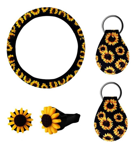 Juego De 5 Accesorios De Coche Girasoles, Incluye Girasol