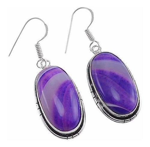 Aretes Anzuelo - Silvesto India Wire Wrapped-banded Agate-92