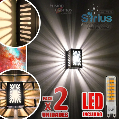 Luces Pared Interior Bidireccional Fx Estelar Led 6w Pack X2