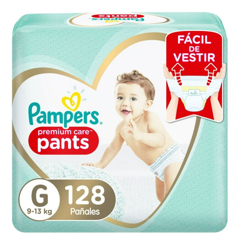 Pañales Pampers Pants Premium Care Talla G 128un Tamaño Grande (G