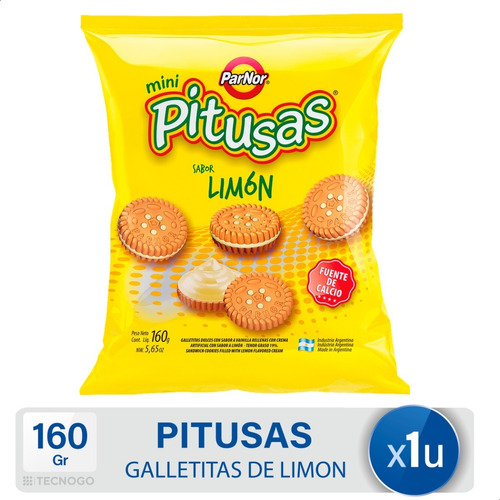 Galletitas Pitusas Sabor Limon Mini Galletas Dulces Par Nor