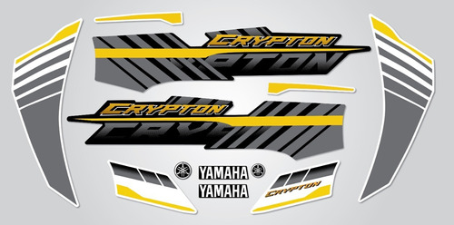 Calcos Compatibles Yamaha Crypton 2021 Moto Blanca