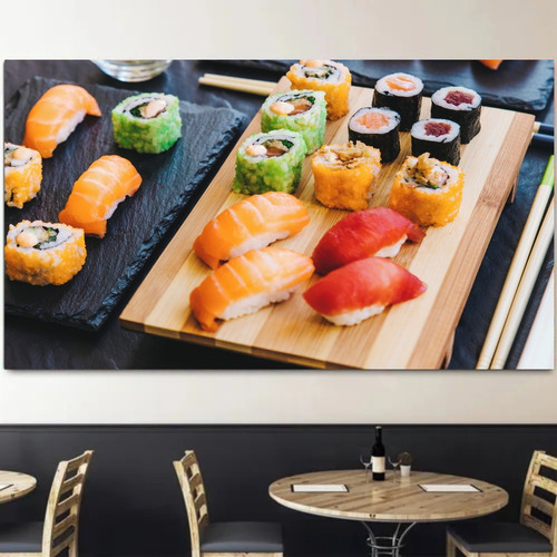 Adesivo De Parede Restaurante Japonês Sushi (100x60)cm Mod02