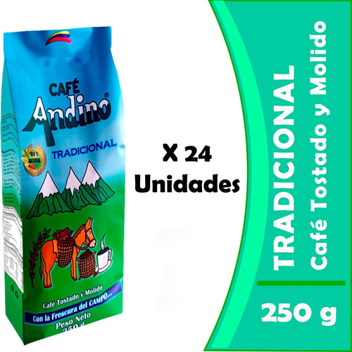 Café Andino Tradicional Tostado Molido 250g X 24 Unidades