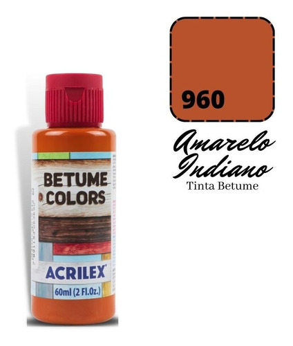 Betume Acrilex Color 60ml 960 Amarelo Indiano Cor 960 Amarelo Indiano