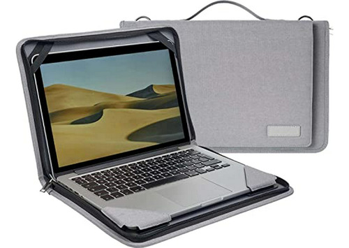 Funda Mensajero Laptop De Cuero Gris - Compatible Con Dell L
