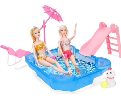 Juego De Juego De Piscina De Muñecas Glam De Río Amarillo, J