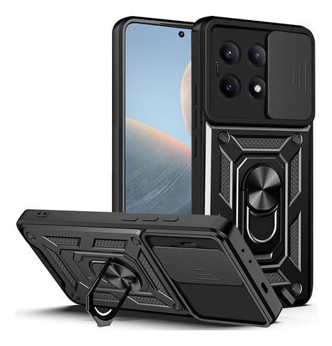 For Poco X6 Pro 5g Slide Cover Stand Hard Shockproof Case