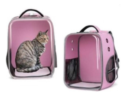 Mochila Cães E Gatos Design Astronauta Cor Rosa P/transporte