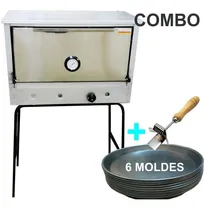 Comprar Horno Pizzero 6 Moldes Fte Acero Inox + Moldes + Saca Molde