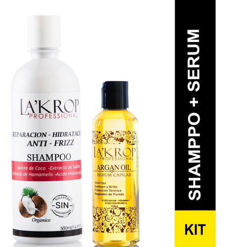 Shampoo Sin Sulfato 500ml Serum Capilar Reparador 125ml Kit