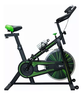 Bicicleta fija Centurfit MKZ-JINYUAN10KG para spinning color negro y verde