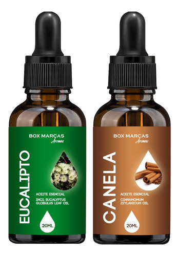 2 Aceites Esenciales Eucalipto Y Canela 20ml Aromaterapia