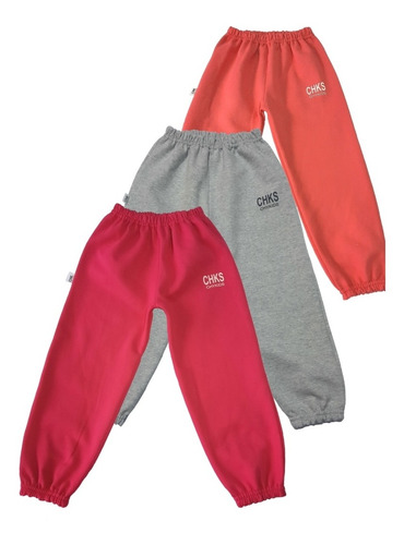 Pack X 3 Pantalon Con Puño De Friza Algodón Niños Nena Varon