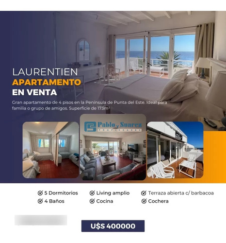 Lujoso Apartamento En Península Con Privilegiada Vista Al Mar En Venta