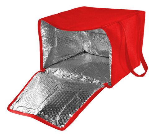 Bolso Termico Bici Moto Delivery 6 Pizzas 30x37x37cm 12x Color Rojo