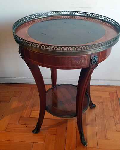Mesa De Sala Ratona Estilo Francés Con Bronceria Sin Envio Caoba (Usado)