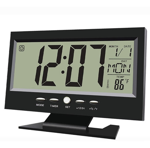 Relógio De Mesa Digital Despertador Temperatura Led Azul