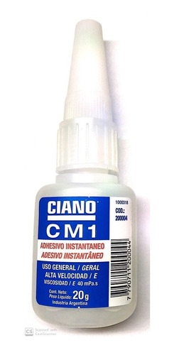 Adhesivo Cianoacrilato Cm1 Pegamento Inst. 20grs