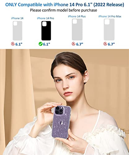 Funda Para iPhone 14 Pro Sparkle Transparente 6.1 Pulgada Pl