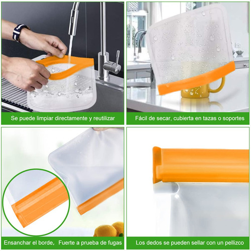 12 Piezas Bolsas Almacenamiento Reutilizables Ecológicas