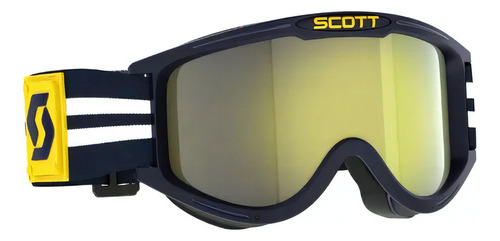 Óculos Scott 89x Era - Blue/white - Yellow Chrome Works + Cor da armação Azul-marinho Cor da lente Preto/Amarelo