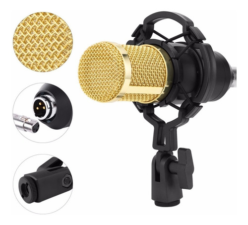 Microfono Condenser Bm-800 Unidireccional Plug And Play