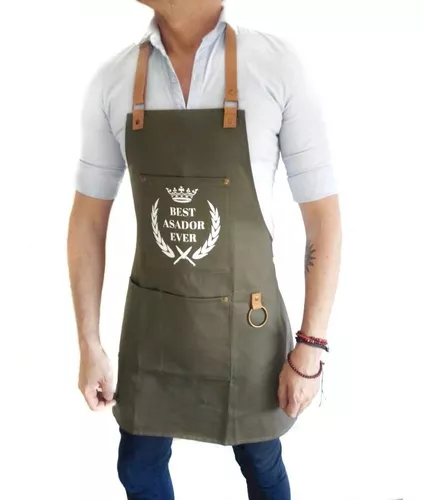 Delantal Cocina Gastronomía Tela Unisex Parrillero Asador