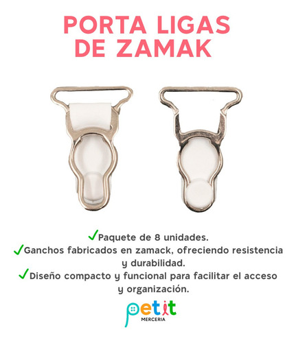 Ganchos Porta Ligas De Metal Art 35002 Blister X8 Unidades
