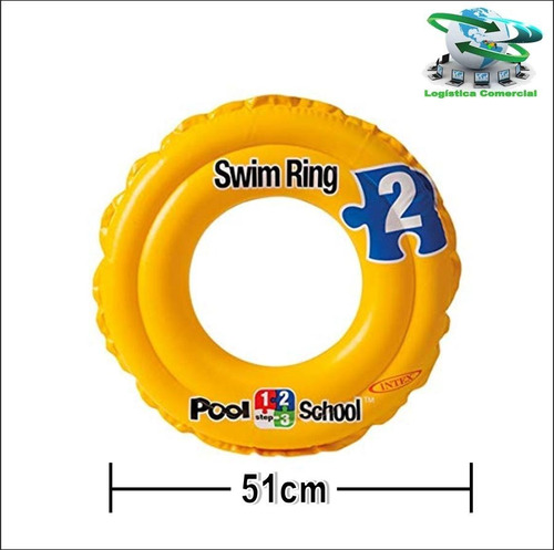 Imagen 5 de 9 de Anillo Aro 51 Cm Flotador Inflable Niños Piscina 58231 Intex