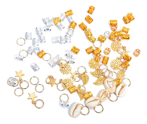 80 Unidades/juego De Anillos Trenzados Para El Pelo Con Cuen