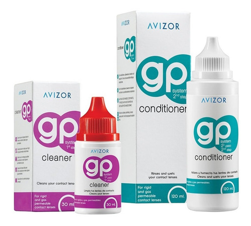 Kit Gp1 Cleaner + Gp2 Conditioner Lentes De Contacto Rígidos